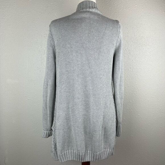 VENUS Gray Extra Long Open Front Cardigan Sweater Size M EUC - Picture 5 of 7